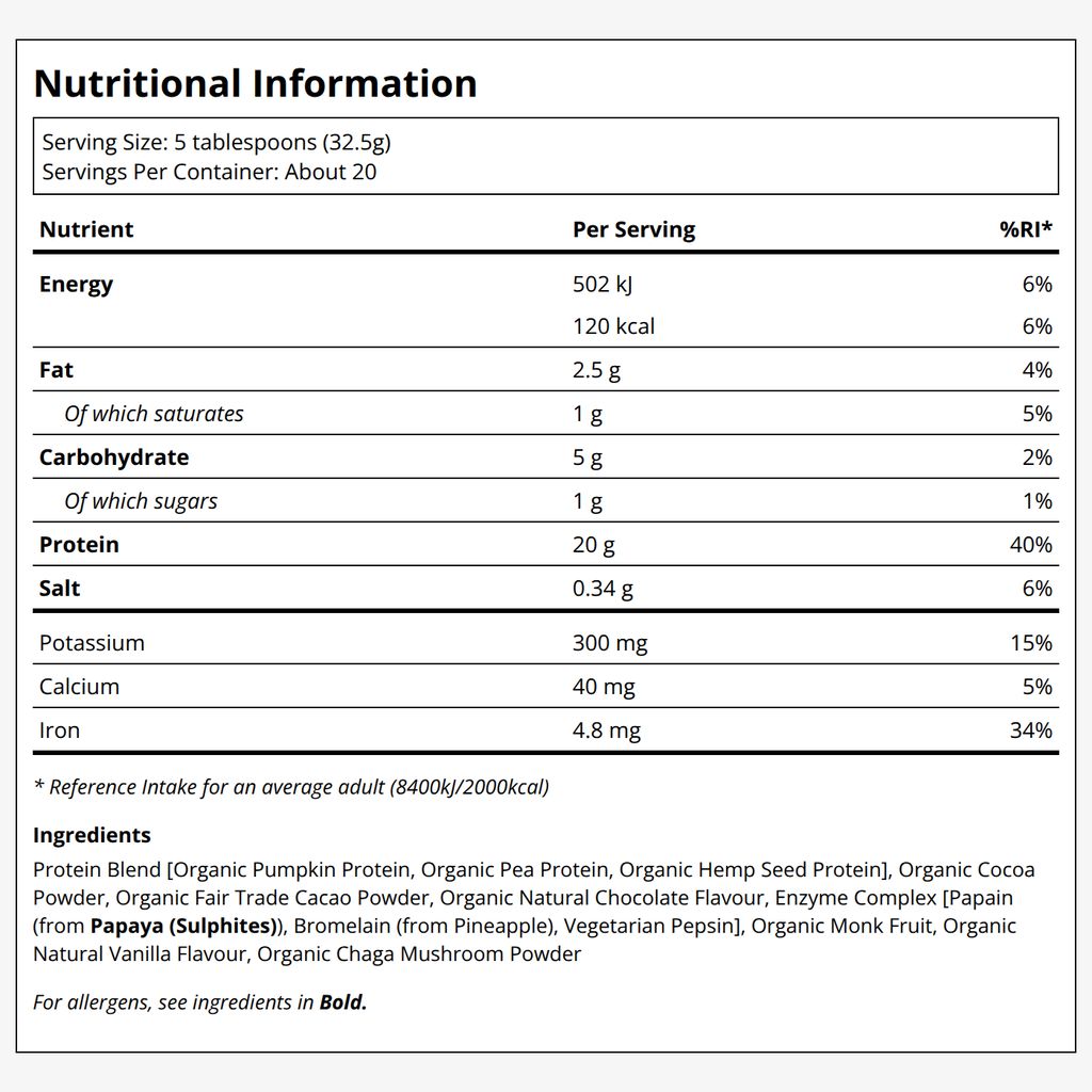Plant Protein - Chocolate + chaga - Image 2